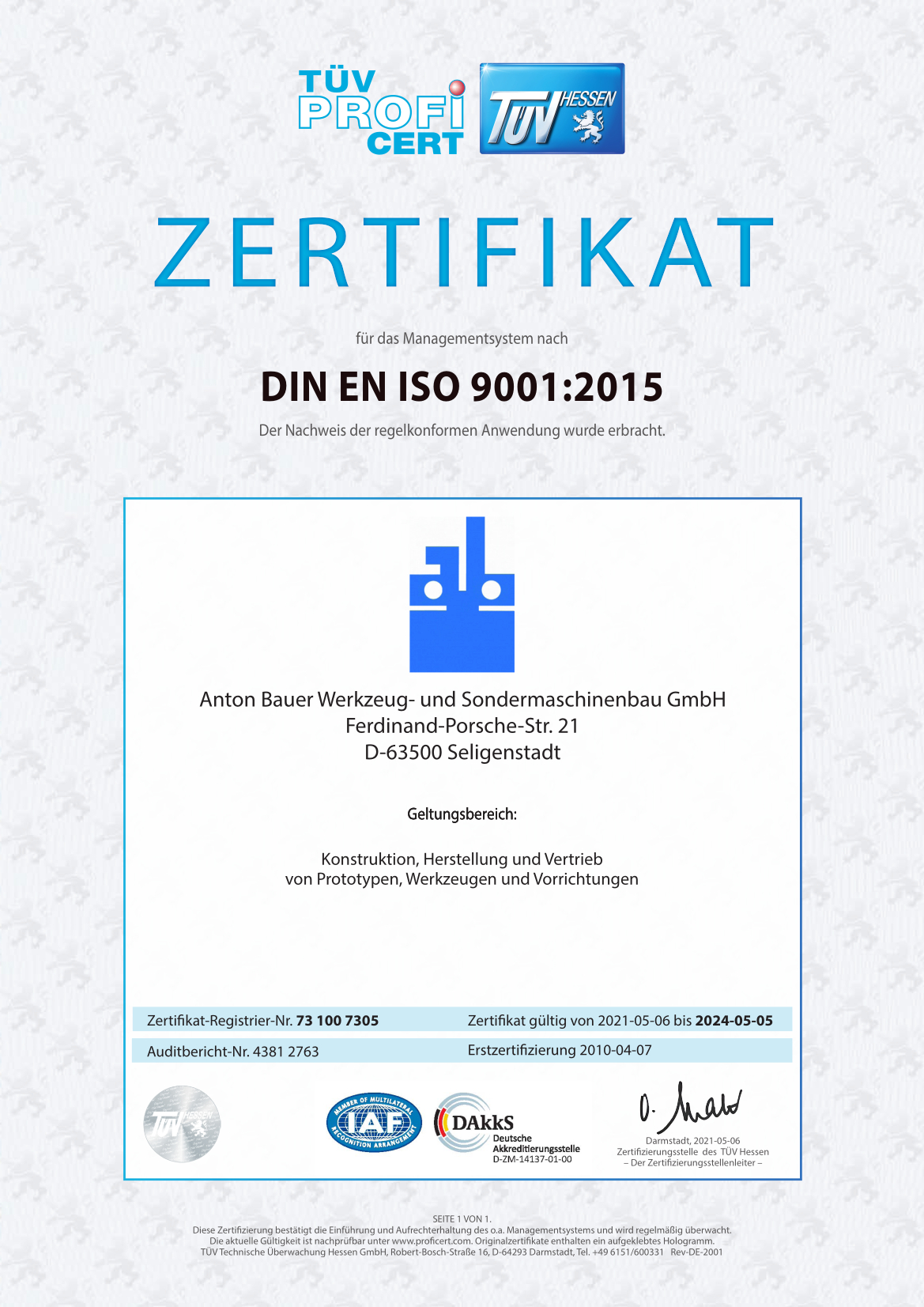 DIN EN ISO 9001:2015 Deutsch